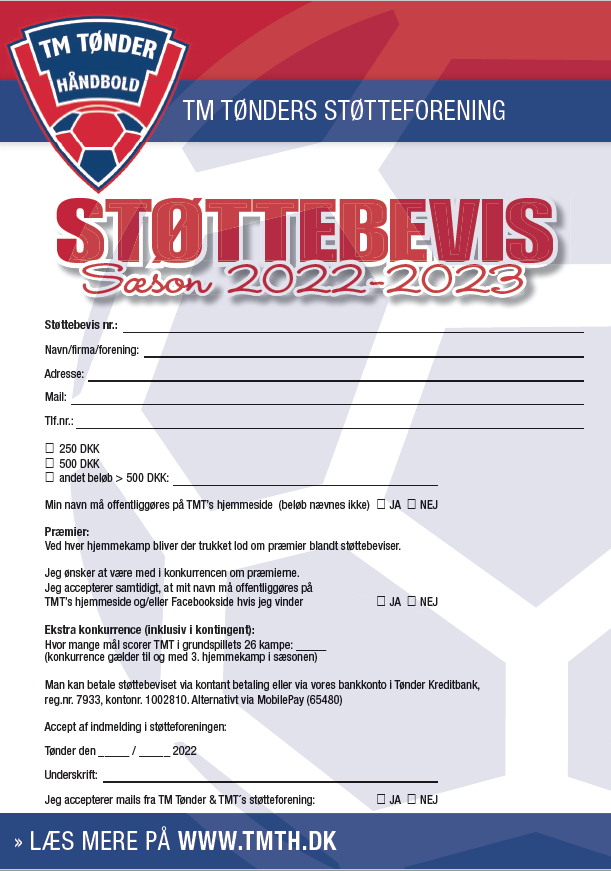 Køb et støttebevis og støt TMT